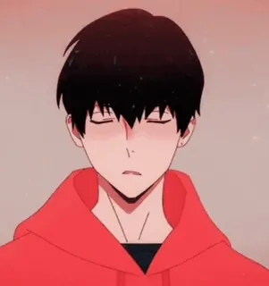 🕸 6a6b6aae anime, cartoon, character, illustration, man, red hoodie telegram sticker