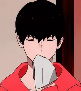 🕸 8741ef1a anime, boy, wiping, character, red hoodie telegram sticker