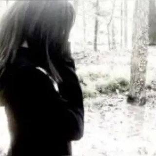 🤛 077b953e mulher, floresta, gótico, sombrio, emo, melancólico, natureza, árvores whatsapp sticker