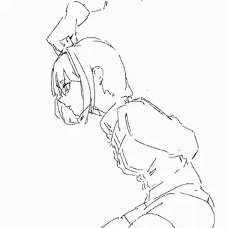 🌟 69419e3d garota anime, orelhas de coelho, esboço, mangá, mulher, personagem, ilustração whatsapp sticker