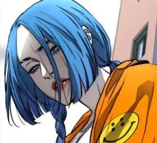 🧋 0acf419f 动漫, 女人, 蓝发, 角色, 卡通 telegram sticker