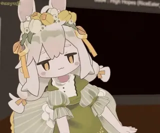 😐 d37ba6c2 Anime, Mignon, Personnage, Lapin, Fleurs, Kawaii telegram sticker