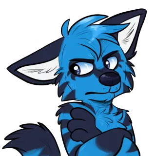 😤 6c6b7e18 Furry, Antropomorfik, Binatang, Biru, Kartun, Karakter, Fursona telegram sticker