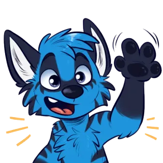 😀 cab19d6a Kartun, Furry, Antropomorfik, Hewan, Karakter, Maskot, Senang telegram sticker