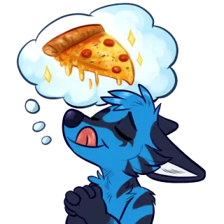 🍕 e97667c9 Furry, Pizza, Makanan, Mimpi, Binatang, Kartun telegram sticker