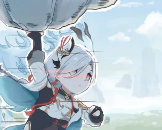 🎭 e0874aef Shenhe Genshin Impact Anime, Videospiel, Niedlich, Fanart telegram sticker