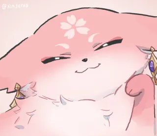 🎭 fe2bf52e @kinzofnb Anime, süß, rosa, Fuchs, Blume telegram sticker