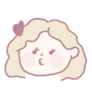 😘 0551001b Desenho animado, Rosto, Beijo, Cabelo loiro, Sticker, Fofo whatsapp sticker