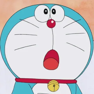 😯 264f5450 Doraemon anime, desenho animado, gato, robô, Doraemon, chocado whatsapp sticker