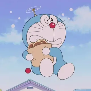 💈 3489b66c Doraemon Doraemon, Anime, Desenho animado, Voando, Personagem, Gato robô whatsapp sticker