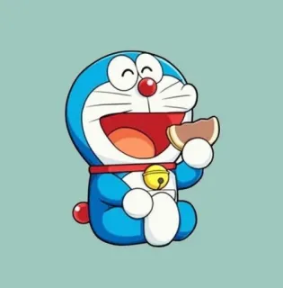 💈 efb1ca72 Doraemon doraemon, anime, desenho animado, gato, robô, comida whatsapp sticker