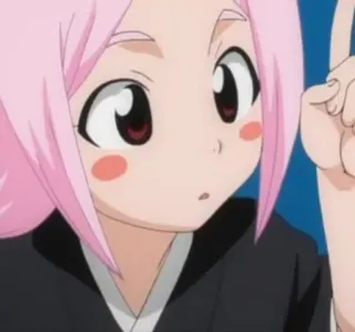 🍥 1462223c аниме, розовые волосы, милый, палец, девушка, мультфильм telegram sticker