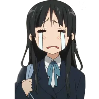 😭 9c673f93 애니메이션, 소녀, 우는, 슬픈, 교복, 만화, 감정적인, 눈물 telegram sticker