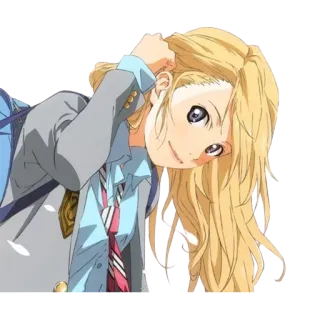 ☺️ b8bb28de 애니메이션, 여자, 금발, 교복, 캐릭터 telegram sticker