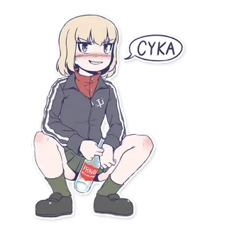 🍾 c21f076f CYKA 애니메이션 소녀, 보드카, Cyka, 슬라브, 스쿼트, 동유럽, 만화 telegram sticker