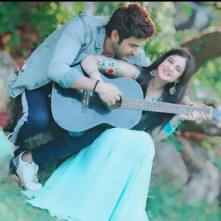 🎸 3bb49be7 coppia, chitarra, musica, amore, romanticismo, felice, all'aperto telegram sticker