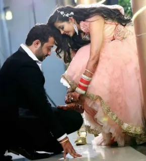 😁 6d6b49a8 matrimonio, sposa, sposo, matrimonio indiano, cerimonia, amore, coppia telegram sticker