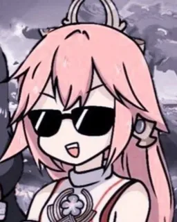 🌟 00ea9925 Yae Miko Genshin Impact Anime, Spiel, Charakter, Brille, Yae Miko, Genshin Impact whatsapp sticker