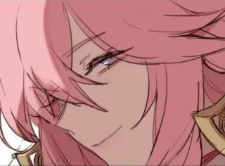 🌟 34941458 Anime, Portrait, Pinke Haare, Grinsen, Charakter whatsapp sticker