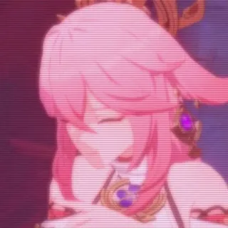 🌟 4ff82170 Yae Miko Genshin Impact Anime, Genshin Impact, Yae Miko, Videospiel, Charakter, Pinke Haare, Illustration whatsapp sticker