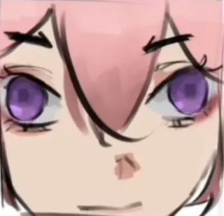 🌸 5e2ac1df Anime, Mädchen, pinke Haare, lila Augen, Cartoon whatsapp sticker