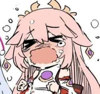 🌟 65b8c9d9 Yae Miko Genshin Impact Anime, Weinend, Yae Miko, Genshin Impact, Traurig, Charakter, Sticker whatsapp sticker