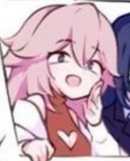 🌟 82e77ff9 Anime, Cartoon, Pinke Haare, Süß, Herz, Illustration whatsapp sticker