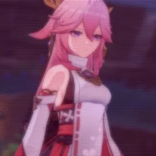 🌟 c6bec4d7 Yae Miko Genshin Impact yae miko, genshin impact, anime, videospiel charakter whatsapp sticker