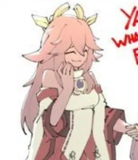 🌟 cdd85d91 Yae Miko Genshin Impact YAE WHAT ARE YOU DOING Anime, Manga, Videospiel, Genshin Impact, Yae Miko whatsapp sticker