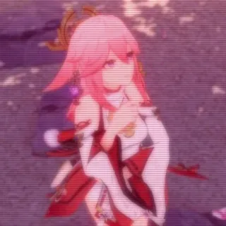 🌟 e6904907 Yae Miko Genshin Impact Anime, Spiel, Pink, Genshin Impact, Yae Miko, Videospiel whatsapp sticker