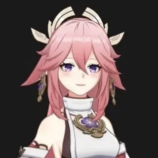 🌟 036a9516 Yae Miko Genshin Impact Anime, Videogioco, Personaggio, Capelli rosa, Genshin Impact, Yae Miko whatsapp sticker