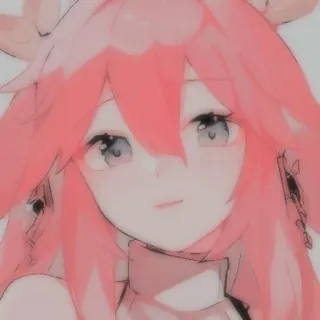 🌟 cb971c35 Yae Miko Genshin Impact Anime, Videogioco, Ritratto, Capelli rosa, Fan art, Genshin Impact, Yae Miko whatsapp sticker