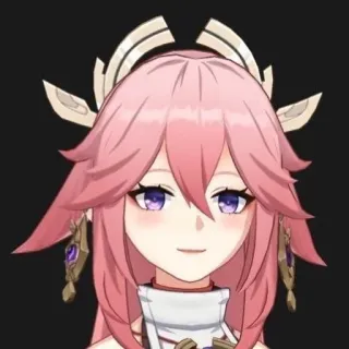 🌟 f68310a1 Yae Miko Genshin Impact Anime, Videogioco, Capelli rosa, Yae Miko, Genshin Impact whatsapp sticker