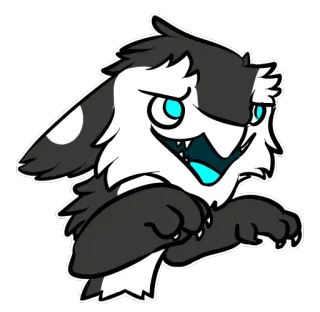 😏 0ce0e846 卡通, 动物, 毛茸茸, 可爱, 怪物, 绘画, 动画 telegram sticker