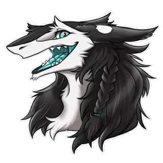 😃 8a891be6 兽人, 兽迷, 怪物, 生物, 动物, 黑白 telegram sticker