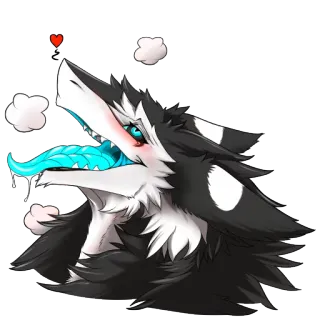 😍 f2348821 兽人, 狼, 动物, 卡通, 可爱, 插图 telegram sticker