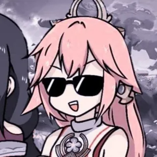 😎 6a36d838 Yae Miko Genshin Impact yae miko, genshin impact, anime, gafas de sol, cool, gaming whatsapp sticker
