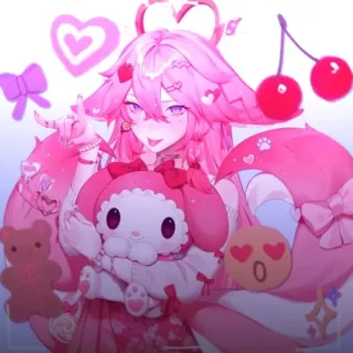 🔮 4999d145 Аниме, Розовый, Милый, Каваий, My Melody telegram sticker