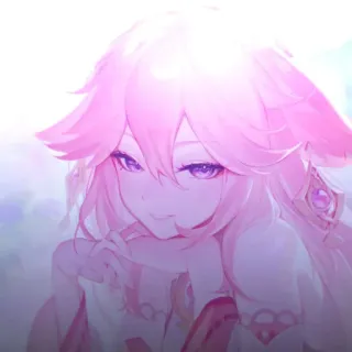 🔮 54649390 Yae Miko Genshin Impact Аниме, Видеоигра, Розовые волосы, Лиса, Genshin Impact telegram sticker