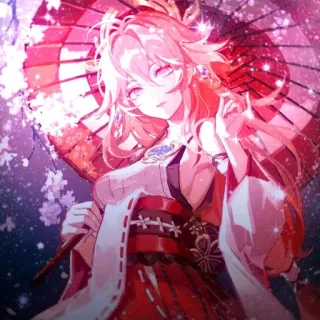 🔮 802f94d4 Yae Miko Genshin Impact Аниме, Видеоигра, Лиса, Яэ Мико, Genshin Impact telegram sticker