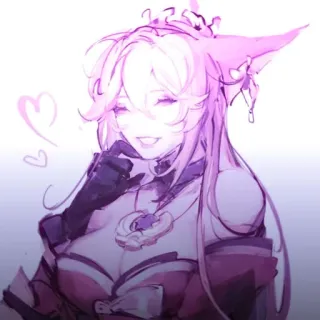 🔮 cd1a9b0b Аниме, Девушка, Розовый, Сердце, Милый, Лиса, Уши telegram sticker