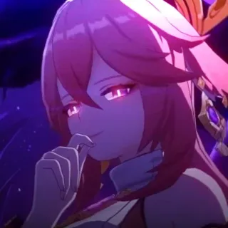 🔮 f806eee0 Yae Miko Genshin Impact Аниме, Игра, Фиолетовый, Розовый, Кицунэ telegram sticker