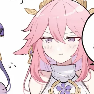 Yae Miko @Palurien telegram stickers