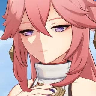 😒 63714213 Yae Miko Genshin Impact Anime, Videojuego, Pelo rosa, Personaje, Genshin Impact, Yae Miko telegram sticker