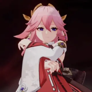 😔 7058e77c Yae Miko Genshin Impact Videojuego, Anime, Personaje, Genshin Impact, Yae Miko telegram sticker