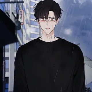 🐈‍⬛ 15d46070 Anime, Männlich, Regen, Illustration, Asiatisch, Manga, Kunst whatsapp sticker