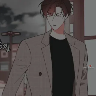 🐈‍⬛ 4ff1d933 후끈 koreanisch, Mann, Anzug, Illustration whatsapp sticker