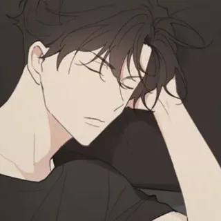 🐈‍⬛ 92c17f36 Mann, Person, Cartoon, Illustration, schläfrig, müde whatsapp sticker