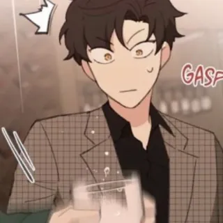 🐈‍⬛ f431e79e GASP Cartoon, Überraschung, Entsetzen, Reaktion, Trinken, Mann, Schockiert whatsapp sticker