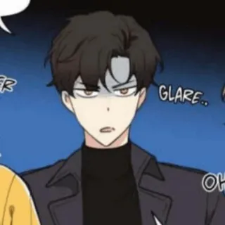 🎗 91f69541 GLARE.. 애니메이션, 만화, 남자, 노려봄, 화난, 표정 telegram sticker